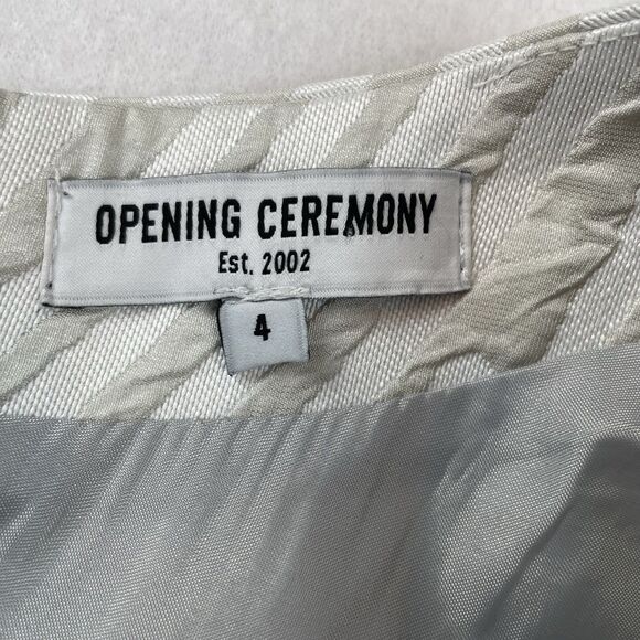 Opening Ceremony Light Grey Dimension  Cascade Fingerprint Skirt Party-4 - Picture 9 of 13